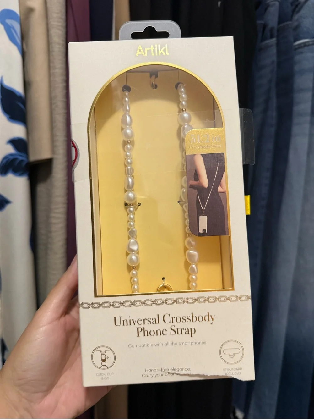 Pearl White Universal Crossbody Phone Strap
